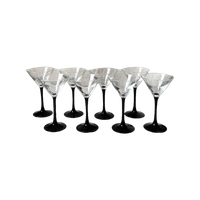 8X Martini Glas, Zwarte Voet, Luminarc