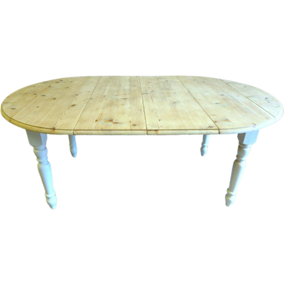 Witte Landelijke Ronde Uitschuifbare Tafel 117 -188 Cm