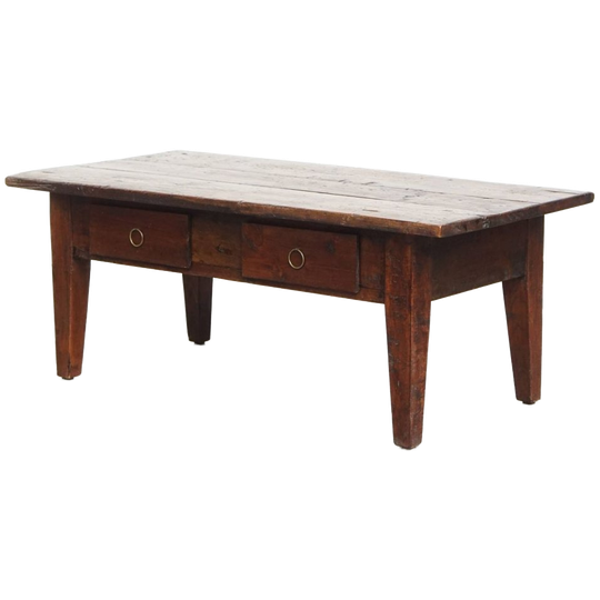 Charmante En Praktische Antieke Franse Salontafel Met Opvallende Kleuren Een Mooi Patina 1