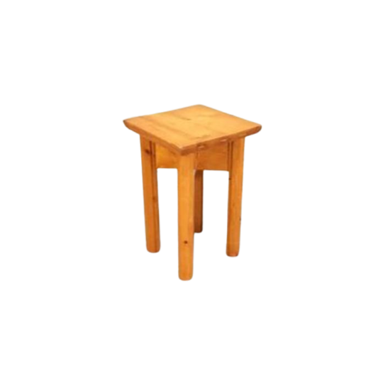 Vintage Grenen Kruk Bijzettafel Plantentafel 1