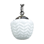 Antieke Art Deco Opaline Hanglamp thumbnail 1