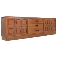 Vintage Brutalist Teak Houten Dressoir Jaren 60