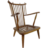 Mid-century Vintage Spijlenstoel, Fauteuil Scandinavisch