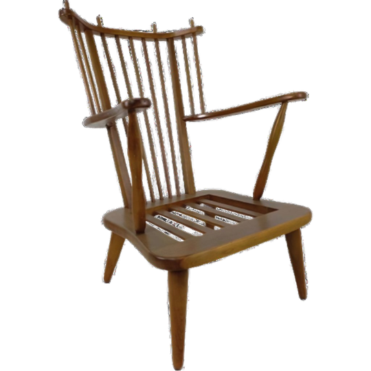 Mid-century Vintage Spijlenstoel, Fauteuil Scandinavisch 1