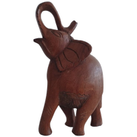 Vintage Handgekerfde Houten Olifant, Massief, 35 Cm