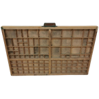 Brocante, Bruine Antieke Houten Letterbak, Wanddecoratie B thumbnail 1