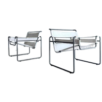 2X Vintage Original Wassily B3 Armchairs By Marcel Breuer