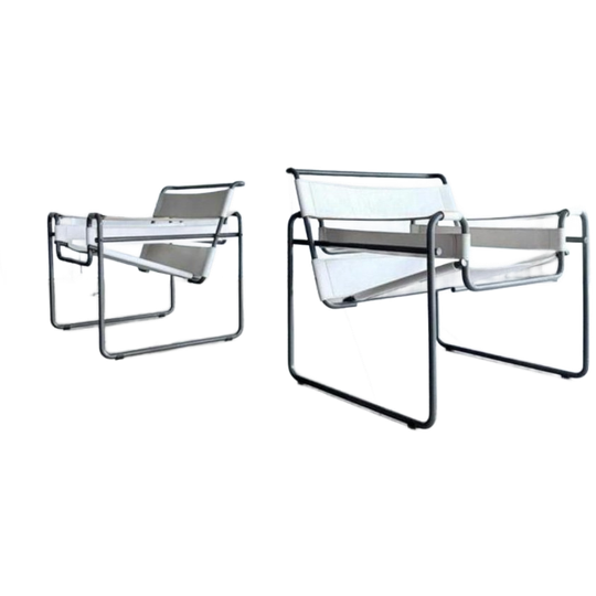 2X Vintage Original Wassily B3 Armchairs By Marcel Breuer 1