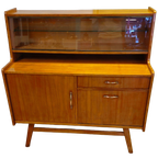 Vintage Highboard Vitrinekast Vitrine Kast Kastje Dressoir Wandkast thumbnail 1