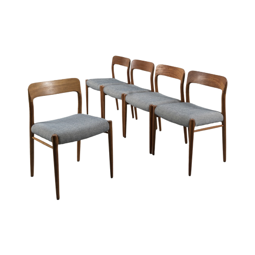 Set Van 5 ‘Model 75’ Eetkamerstoelen Door Nils O. Møller 68056