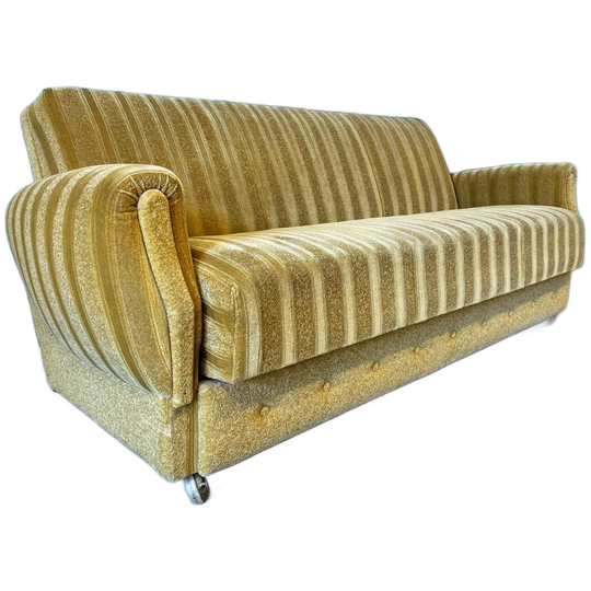 Vintage Champagnekleurige Zetel / Tweezit / Fauteuil 1