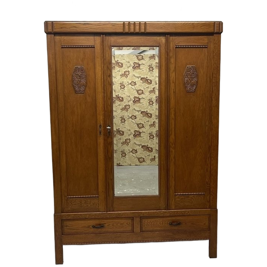 Antieke Opberg/kledingkast Spiegelkast Demontabel 1