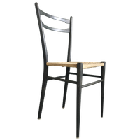 Set Vintage Keukenstoelen Lichtgewicht Gio Ponti Style Zwart