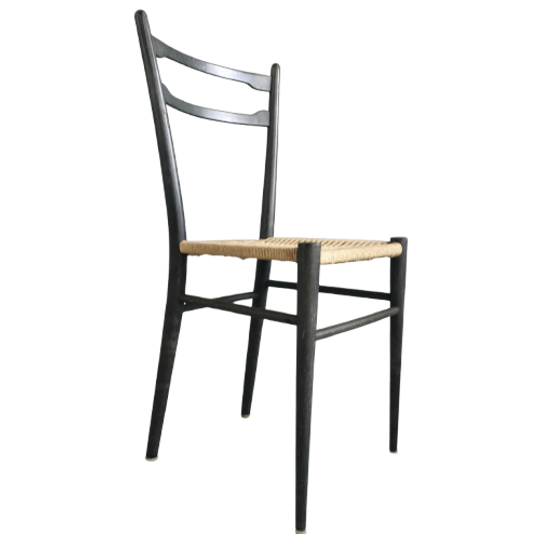 Set Vintage Keukenstoelen Lichtgewicht Gio Ponti Style Zwart 1