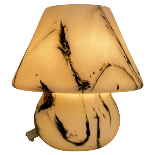 Pecoranera - Vetri Murano - Glass Mushroom Lamp Wit A Marble Like Painting - 1970’s - Italy 1