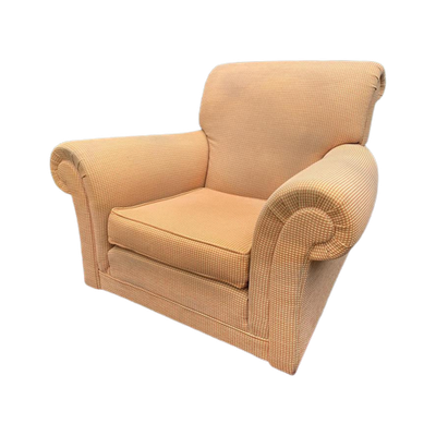 Klassiek Vintage Engelse Fauteuil Met Messing Wieltjes