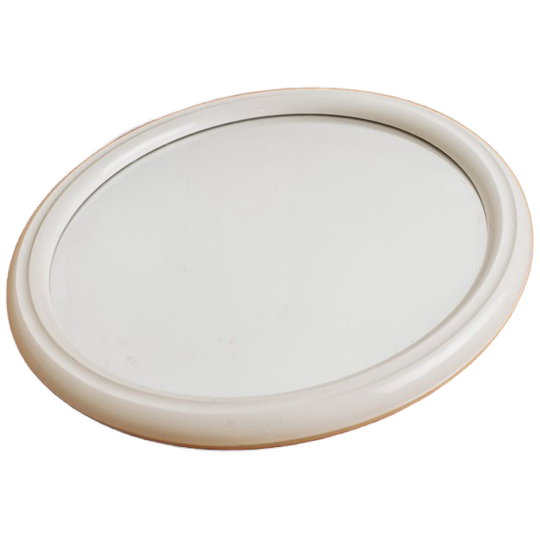 Vintage Ronde Spiegel Met Witte Rand 1