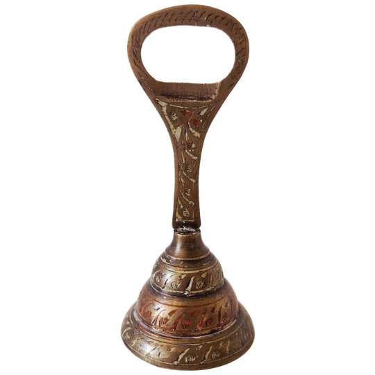 Vintage Tafelbel Met Flesopener Indiaas Koperen Tafelbel 1