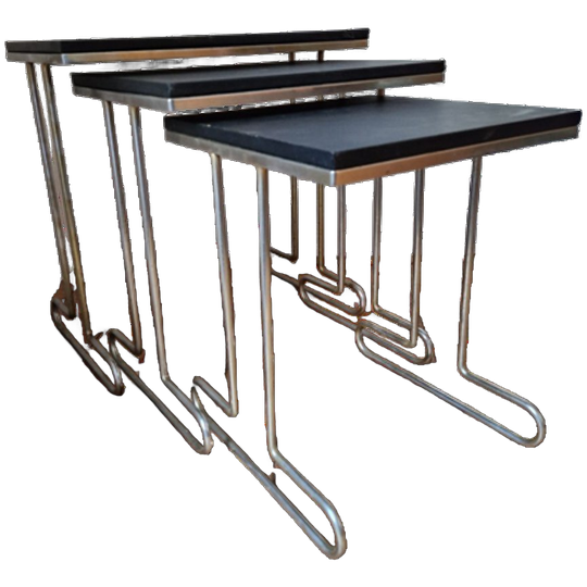 Vintage Jaren 60 Nesting Tables, Unieke Set Van 3 1