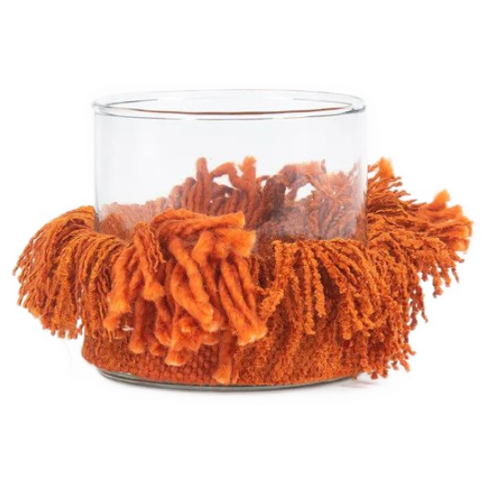 Bazar Bizar | De Oh My Gee Kaarsenhouder - Roestkleur Fluweel - S 1