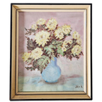 Olieverf Op Doek J Vijn . R Bloemen Schilderij thumbnail 1
