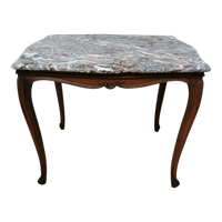 Vintage Queen Ann Salontafel Koffietafel Met Marmer Blad 21