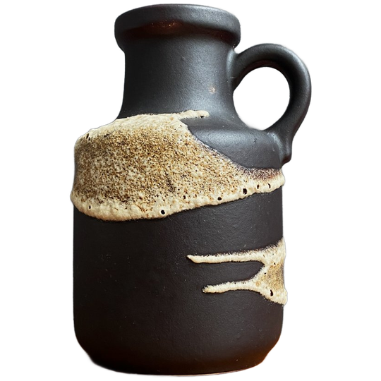 Brown Fat Lava Vase By Scheurich Model 414-16 West-germany 1970s 1