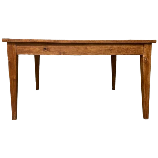 Grote Eettafel, Oud Teakhout, Vierkant. 1.50x 1.50m 1