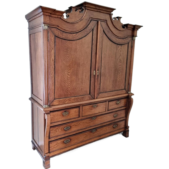Antiek Empire Eiken Kabinet Met Verborgen Secretaire, Nederland Omstreeks 1820 1
