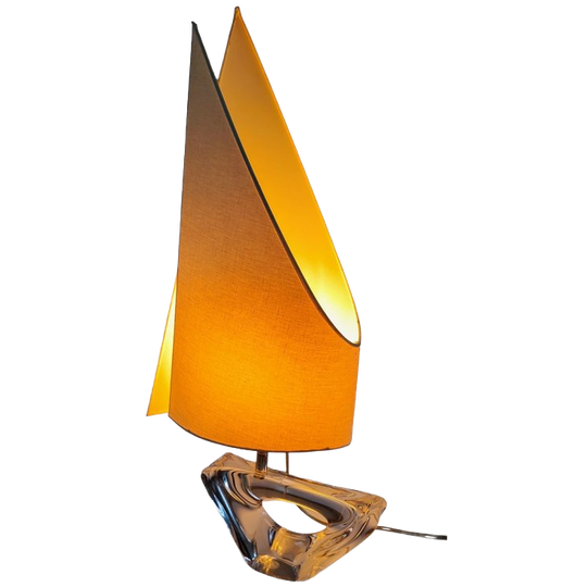 Sculpturale Kristal Glazen "boot" Lamp 1960s 1