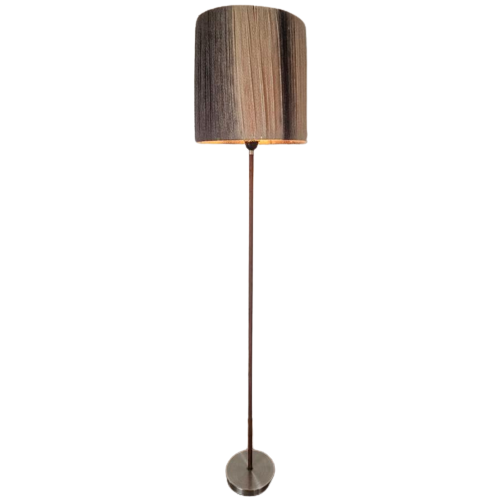 Mid Century Teak Aluminium Vloerlamp Vintage Design.