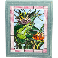 Wandlamp Van Glas-In-Lood.
