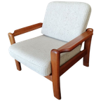 Vintage Teakhouten Deense Fauteuil thumbnail 1