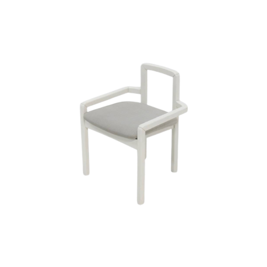 Side Chair In White Lacquered Wood 1980s 1