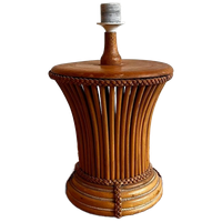 Mid Century Bamboe Rotan Italiaans Design Lampvoet Vintage
