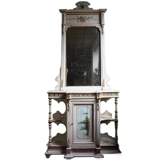 Hand Beschilderde Console Tafel/ Haltafel Met Spiegel 1