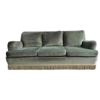 Vintage Velours Zetel Met Franjes – Retro 3-zit Zetel
