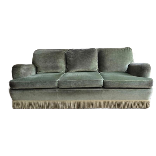 Vintage Velours Zetel Met Franjes – Retro 3-zit Zetel 1