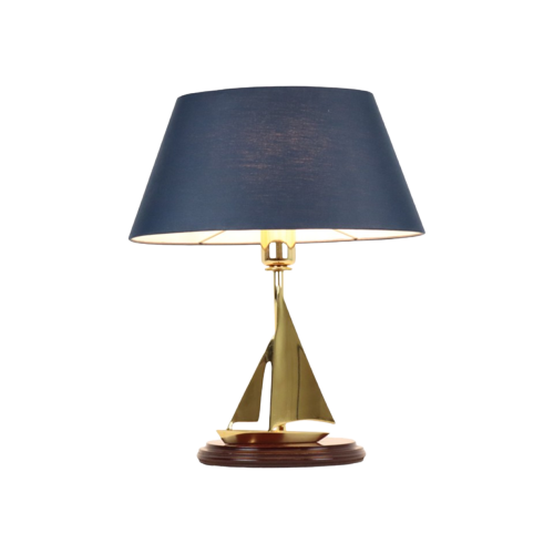 Messing Zeilboot Tafellamp Maritieme Lamp Hollywood Regency