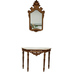 Barok Rococo Wandconsole Sidetable Met Marmer Blad En Spiegel 02 thumbnail 1