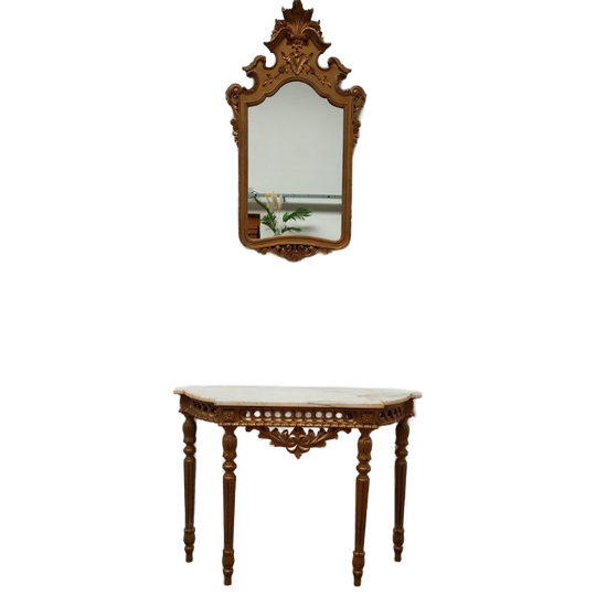 Barok Rococo Wandconsole Sidetable Met Marmer Blad En Spiegel 02 1