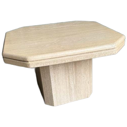 Vintage Travertin Bijzettafel 1