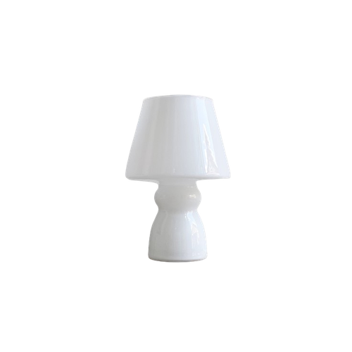 Vintage Wit Glazen Tafellamp