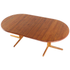 Vintage Ronde 2x Verlengbare Massief Teak Eettafel Tafel Deens thumbnail 1