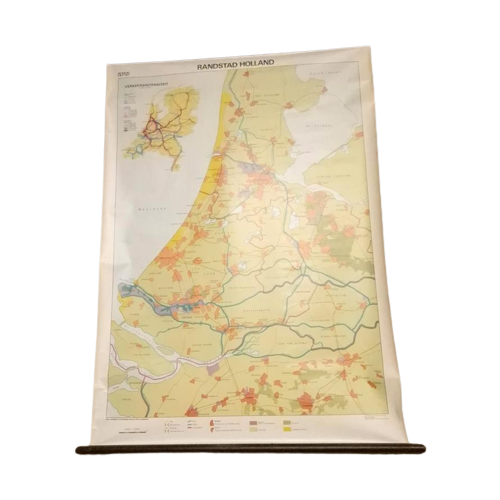Vintage Landkaart Schoolkaart Rabstad Holland