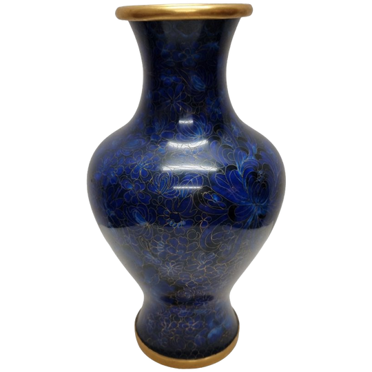 Grote Kobalt Blauwe Cloisonné Vaas 1