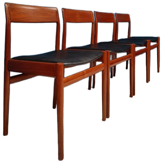 4x Vintage Deens Design Stoelen, Jaren '60 1