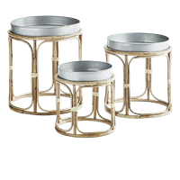 Set/ 3 Bamboe Bijzettafeltjes
