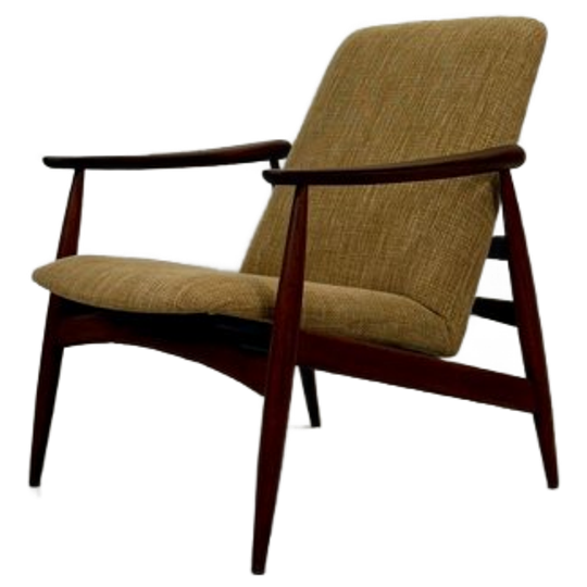 Vintage Okergele Fauteuil In Deens Design 1