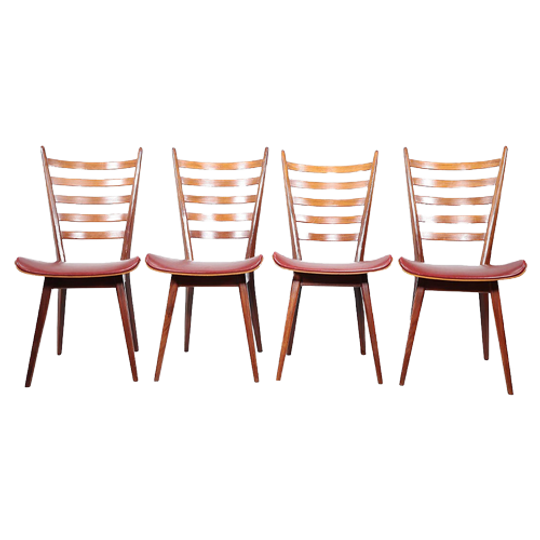 Vintage Teak Houten Ladder Stoelen, Jaren 60 1